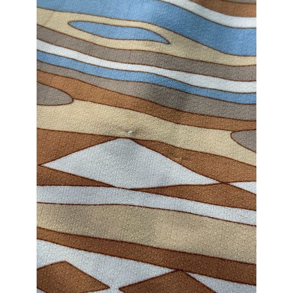 725 Originals Womens S Y2K Handkerchief Hem Tube Top Geometric Abstract Brown - Picture 11 of 12
